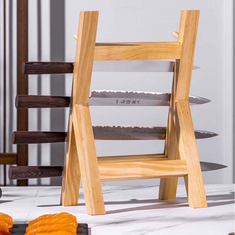 Sapele Wood 5-Layer Sushi Knife Display Holder