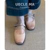 Super soft lambskin~ French single shoes women's flat-bottomed versatile evening shoes ballet shoes retro polished Mary Jane shoes