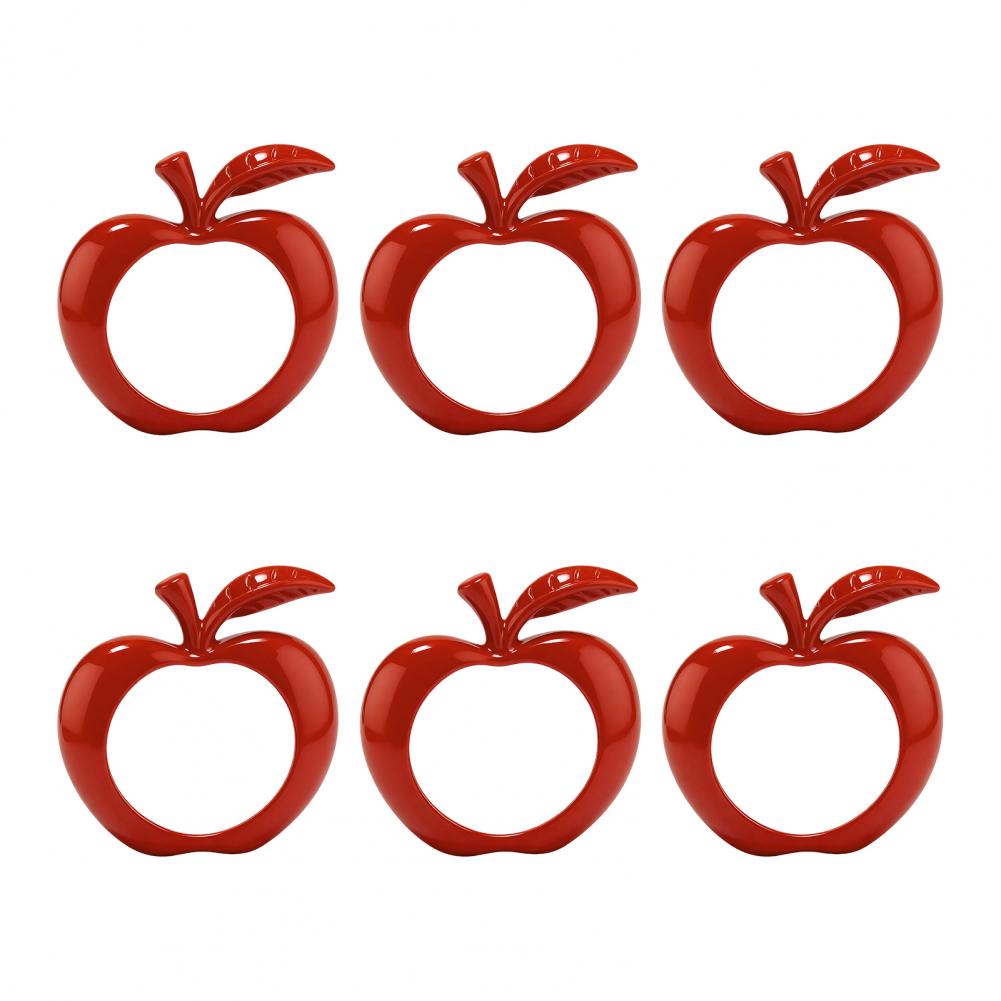 Red Apple Napkin Rings Set of 4/6 Fall Thanksgiving Napkin Holder for Wedding Party Table Decorations Thanksgiving Table Decor