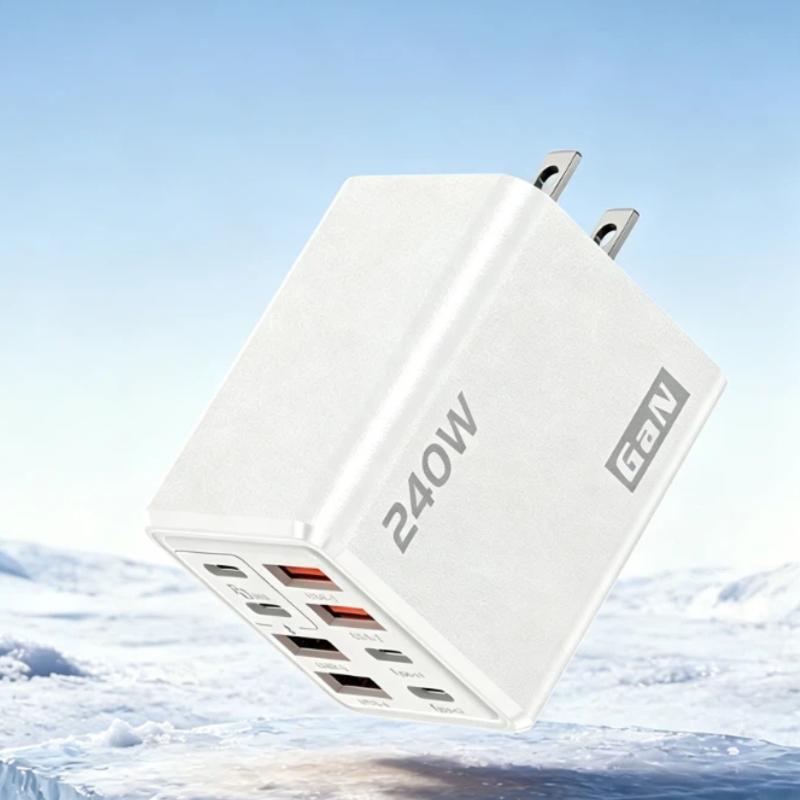 1Pcs 8 In 1 Fast Charging Phone Charger Power Adapter 240W Gan Usb C Charger Type C Eu/Us/Uk Plug Wall Charger For Phone