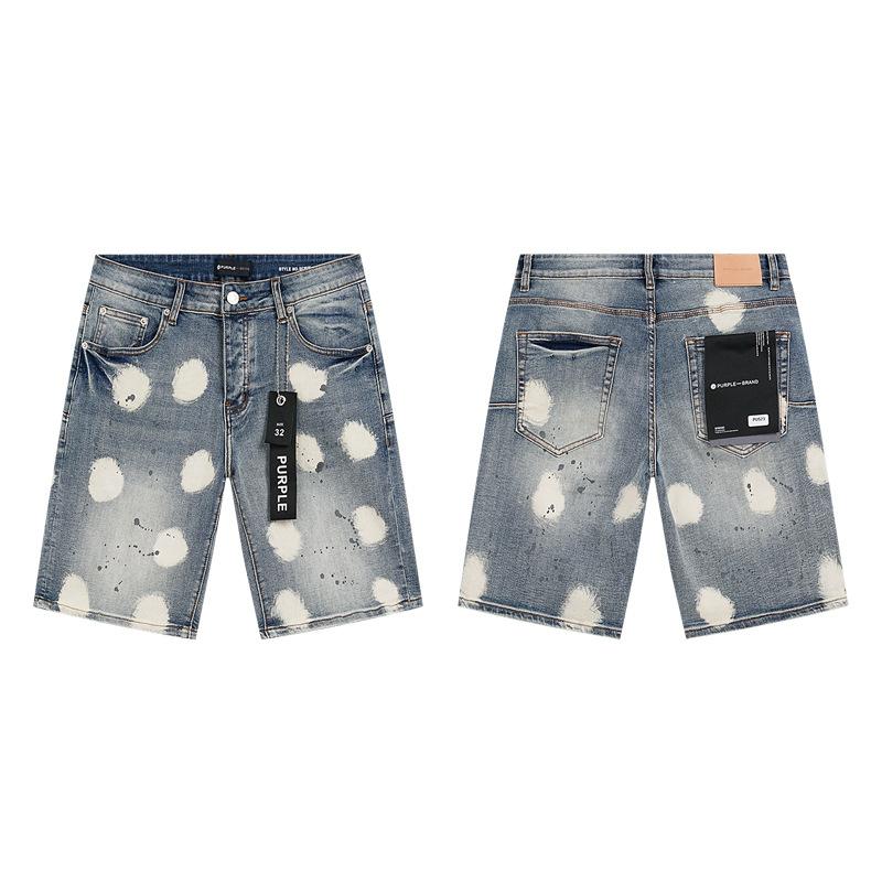 Cross-border Trendy Brand PURPLE BRAND JEANS European and American High Street Loose and Versatile Jeans Shorts Men's and Women's Tide
