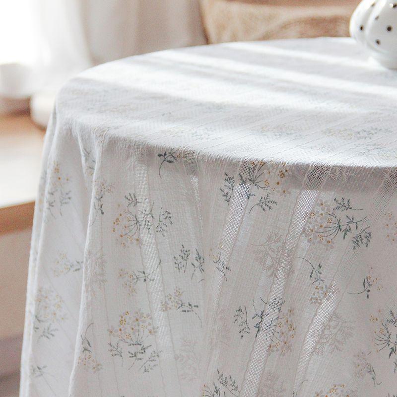 

French Pastoral Floral Tablecloth Fabric Cotton Lace Accessible Luxury Japanese Style Fresh Rectangular Dining Table Tablecloth White Lilac 60*60cm