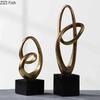 Nested Golden Ring Geometric Abstract Circular Statue Resin Crafts Sculpture Desk Decoration Ornaments Room Aesthetics Decor