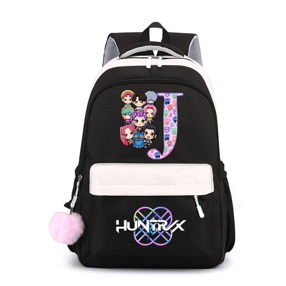 26 English Letter K-Pop Printed Large Capacity Waterproof Backpack for Teenger Student Girl Boy Schoolbag Bookbag Kid Gift Women Travel Bag Mochila