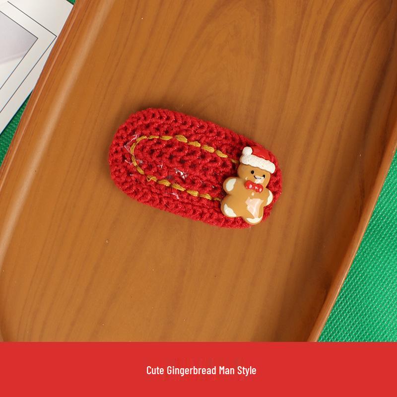 Handmade Knitted Christmas Hair Clips: Cute Santa Claus & Snowman Accessories for Adults and Kids