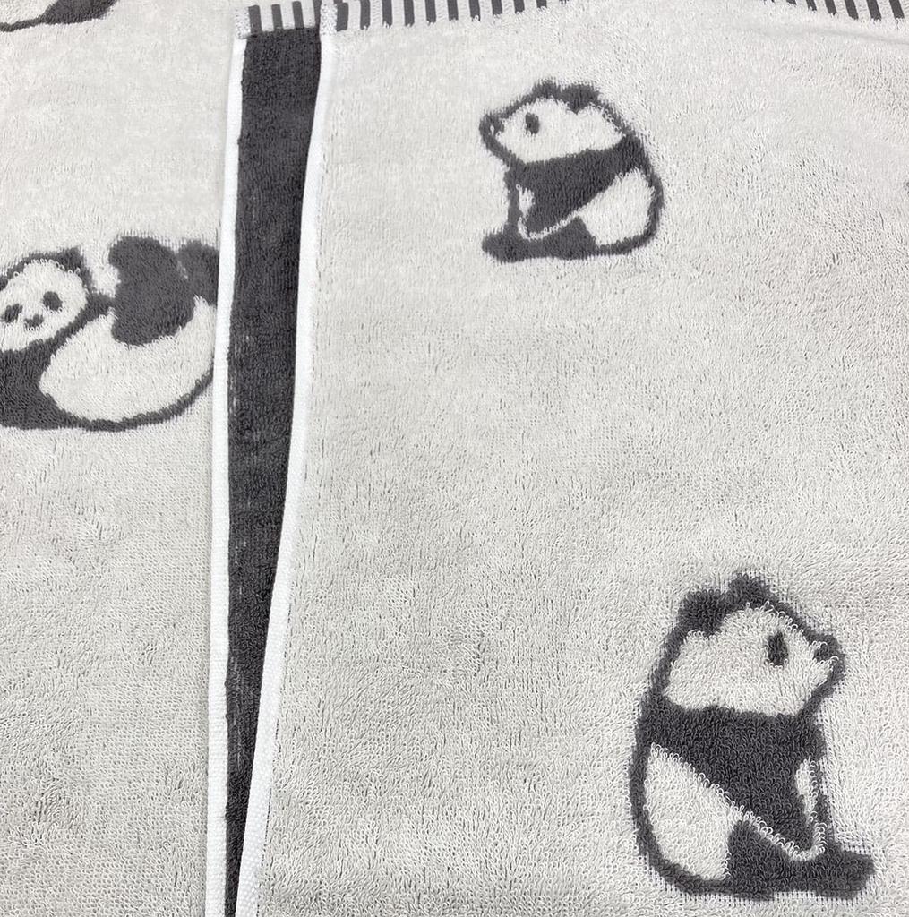 Imabari Towel Bath Set of Animal Print Gentle on Ideal for Made in Nap Time Towels, 2, (Panda Pattern), 60x120cm, 100% Cotton, Skin, Daycare, Babies,
