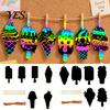 DIY Scratch Painting Kit 12 Pcs Ice Cream Card, Rainbow Summer Sweet Dessert Card with Easy To Use Drawing Set Sticks And Ribbon, Art Hanging