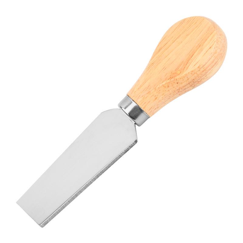 4-Piece Cheese Knife Set with Wooden Handles - Stainless Steel Cheese & Butter Knife Fork Set for Baking