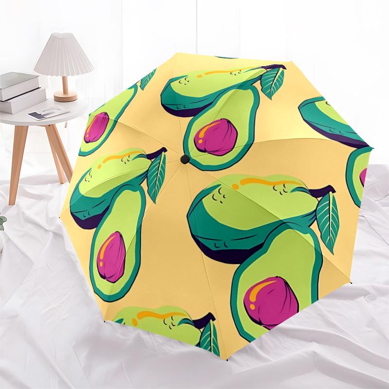 1pc Avocado Pattern Automatic Open/Close Umbrella - Compact Travel Umbrella, Gift for Birthday, Holiday Yy260106009