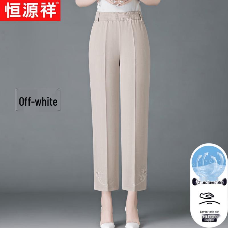 Hengyuanxiang Women s Summer Straight-Leg Cropped Pants 2XL