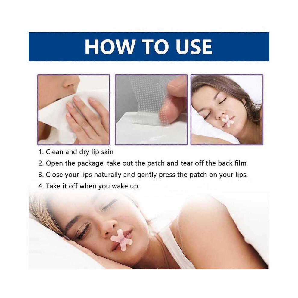 120pcs Sleeping Mouth Plasters,Anti Snoring Sleep Plasters and Mouth Tape, Helps Against Snoring and Developing the Habit of Nasal Breathing