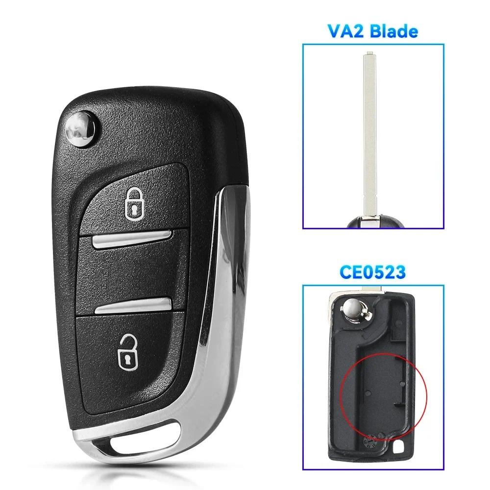 KEYYOU 10PCS Modified Flip Remote Key Shell For Peugeot 307 408 308 For Citroen C-Triomphe C-Quatre C3 C4L C5 CE0536 CE0523 Key