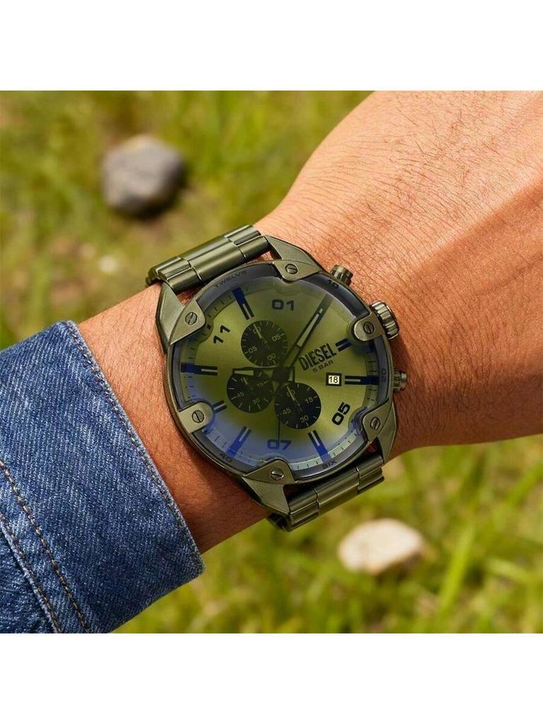 Diesel Gold Black Dial Stainless Steel Strap Men's Quartz Movement DZ4670