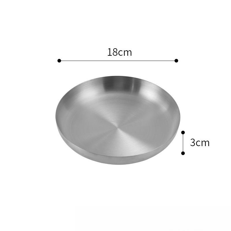 

Creative Stainless Steel Grill Plate with Handle Golden Commercial Western Food Steak Dessert Round Dish