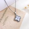 Necklace letter flower micro-inlaid zircon necklace accessories feminine minimalist design sense niche versatile titanium steel accessories