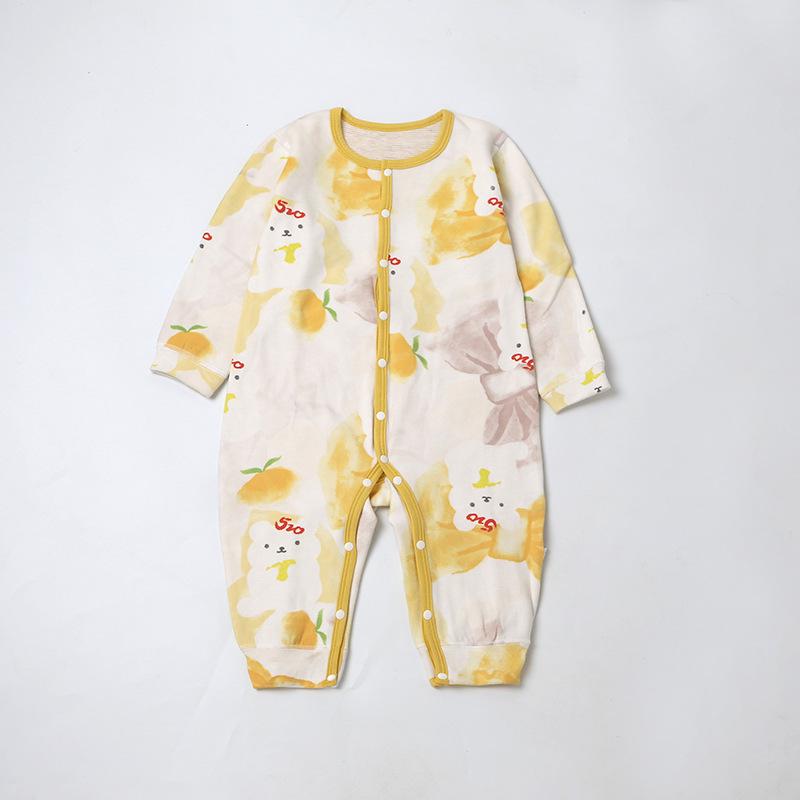 Unisex Baby Wool-Silk Romper: Warm, Padded Autumn-Winter Crawling Suit for Newborns