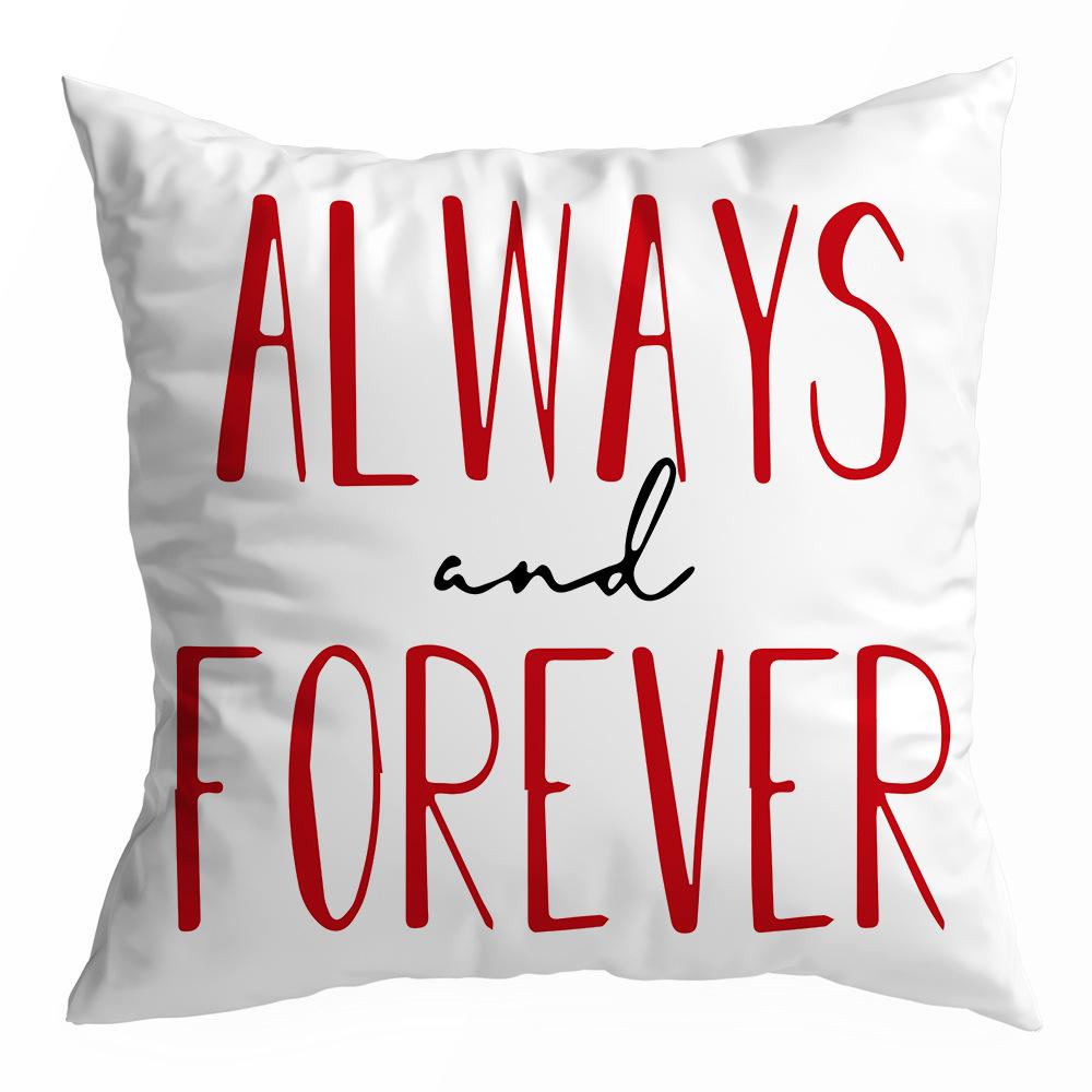 Valentine's Day Pillowcase, Peach Skin Velvet Heart Print Home Fabric Sofa Pillow, Car Waist and Back Cushion Cover