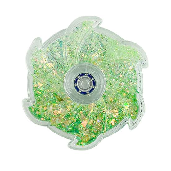 Flower Spinner Fidget Toy Glitter Quicksand Filled Stress Relief Finger Flexibility Training Spinning Top Fingertip Gyro Kids Teens Adults Gift