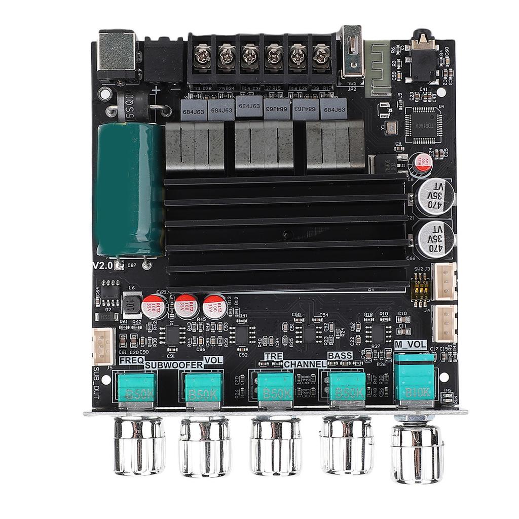 Bluetooth 5.1 Leistungsverstärkerplatine 2.1 Kanal 100W+100W+200W Digital Sound Power Subwoofer-Verstärkermodul