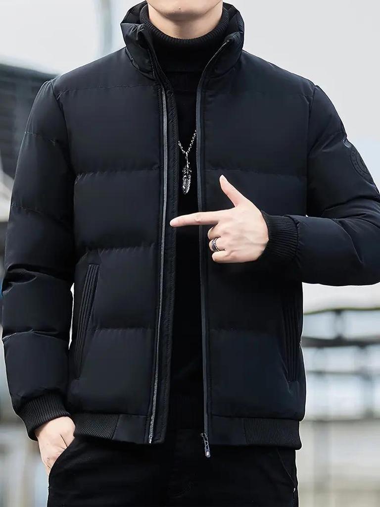 Winter Heren Dikke Katoenen Jas met Opstaande Kraag, Casual Koreaanse Stijl Bovenkleding - Nieuwe Collectie.