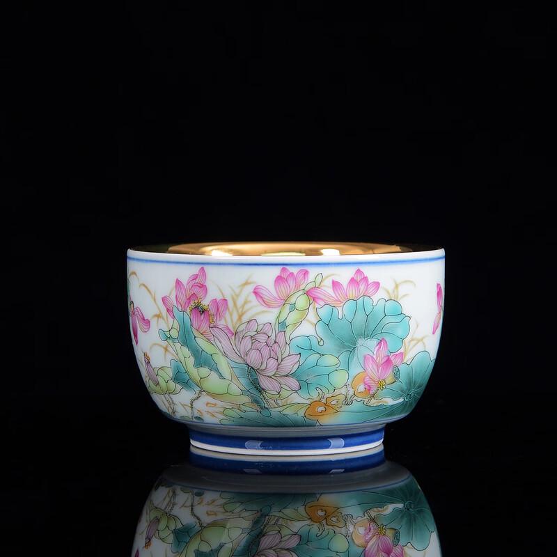 Chaxun Gilded Ceramic Teacup with Crystal Filter