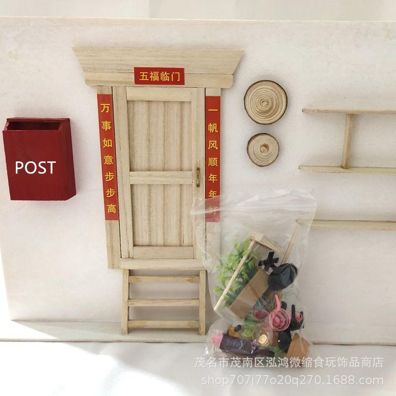 Dollhouse Miniature Entrance Hall Decor Set 1:20 Scale Wooden Accessories DIY Doll House Model Building