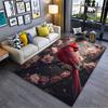 Red Cardinal with Floral Branches Suitable As a Non-slip Mat for the Living Room or Bedroom Sofa