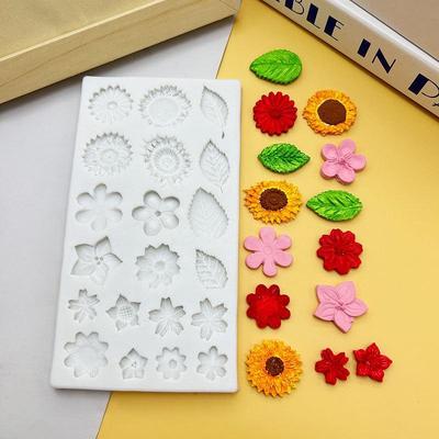 Fondant Chocolate Cake Silicone Mold, Rose Leaf Sunflower Small Daisy Flower Diy Silicone Mold