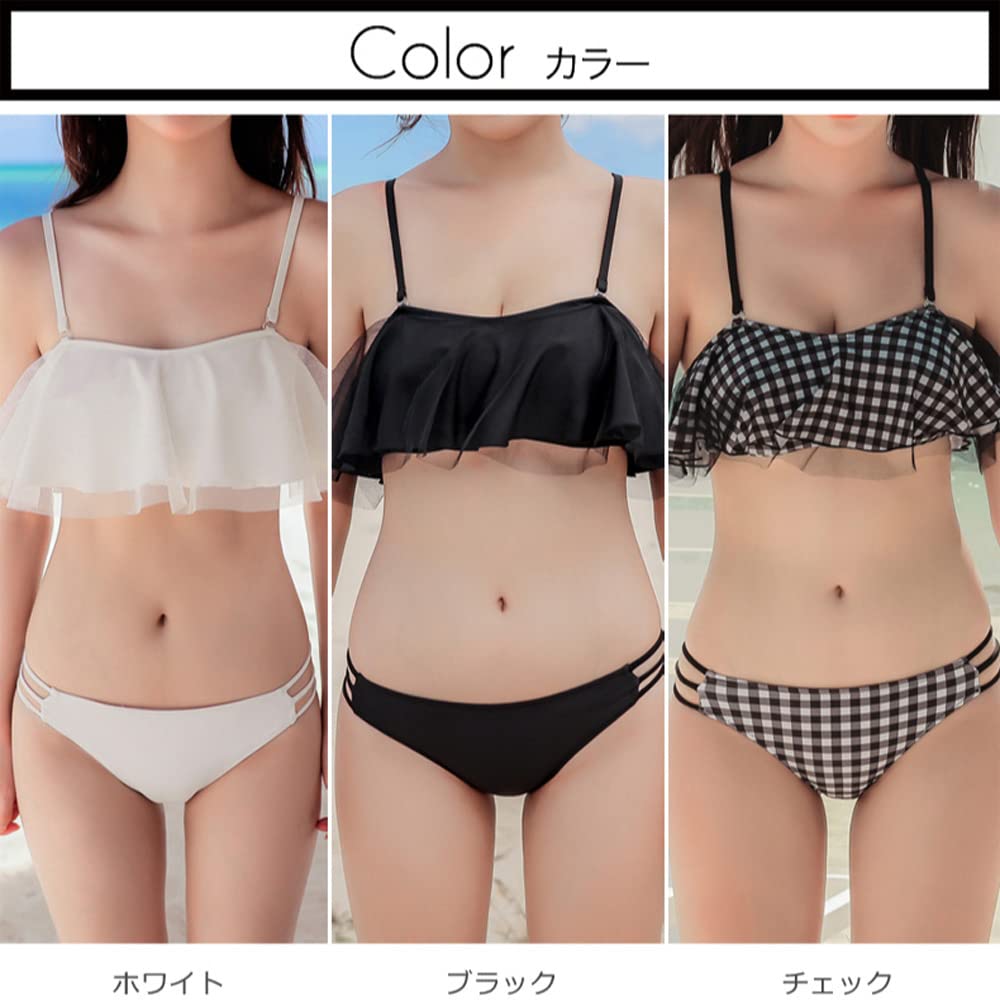 cute popular mom online small for large ethnic 1911 [Aunii] Women's swimsuit, figure-covering, back-tie flare, frill, one-piece, swimsuit, swimsuit,