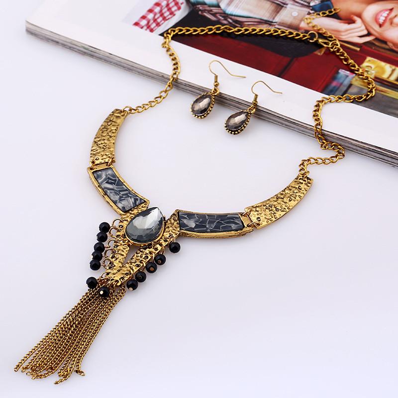 Gemstone Necklace With Geometric Design For Women Men Jewelry Accessories