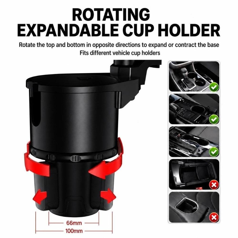 Adjustable Base Car Cup Holder 360° Rotation Car Cup Holder Expander  Car Organizer