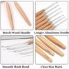 Beech Wood Handle Crochet Hooks 3-12mm Wood Handle Crochet Sewing Accessories Yarn Weave Tool