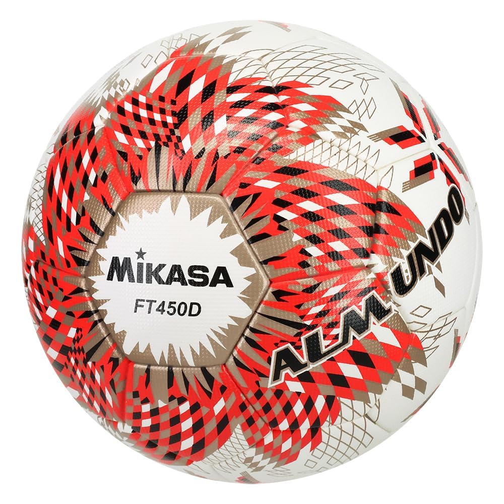 MIKASA ALMUNDO FT450D Soccer Ball Size 4 Red/Bronze Silver Official Japan Football Association Approved