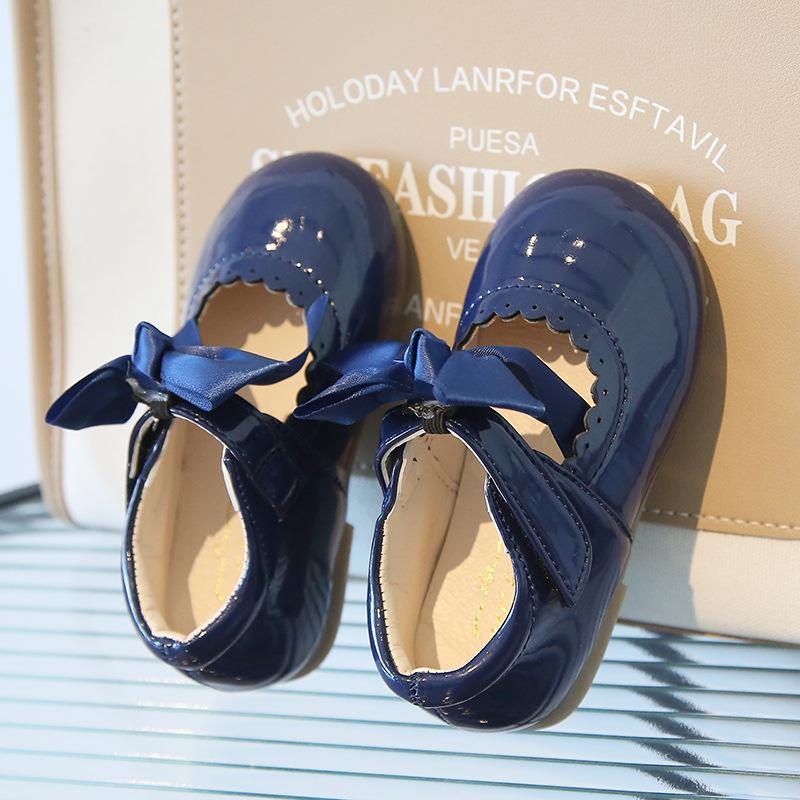 Bowknot Girls Leather Shoes Single Shoes 2025 Spring/Autumn New Fashion Princess Shoes Dance Shoe Girl Mary Jane Shoes Kid Shoes