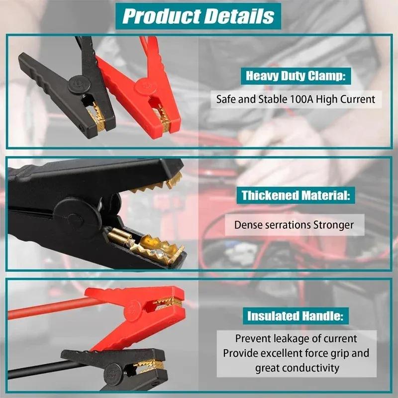 For Makita/Milwaukee/Dewal/EINHEL 18V Battery Jump Starting Adapter Auto Booster Cable for Jump Starting Car Using Tool Cable
