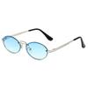 Popular Fashion Sunglasses for Women Men Shades Oval Sun Glasses for Female Male Summer Traveling UV400 Rimless Sunglass Eyewear