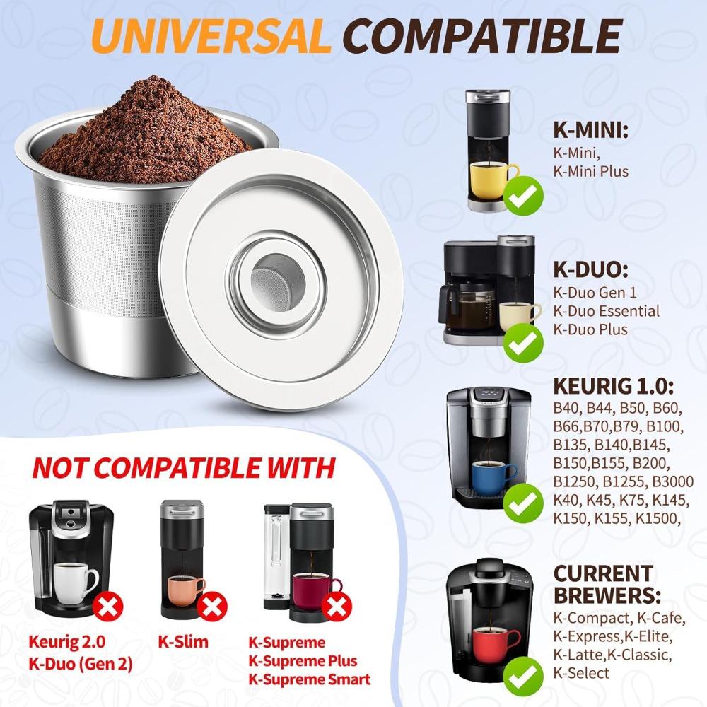 Reusable Coffee K-Cup Filter  | Compatible with Ninja Coffee Machines & Capsule Makers | Universal Kcup Filter for Home/Office Daily Use