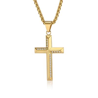 Cross Diamond Necklace Unisex Light Luxury Style Men 'S And Women 'S Pendant Titanium Steel Pendant