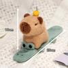 Kawaii Capybara Animal Slap Snap Wrap Bracelets Dog Cat Stuffed Animal Plush Toy Kid Cute Hand Ring Wristband Creative Gift