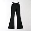 Fashion Wind 2024 Summer New Arrival Low Waist Silm Stylish European and American All-Matching Work Clothing Sexy Waist Leakage Flared Pants