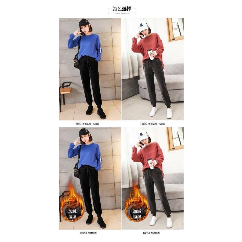 Super Soft Sports Casual Thermal Pants Loose Haren Velvet Trousers for Women
