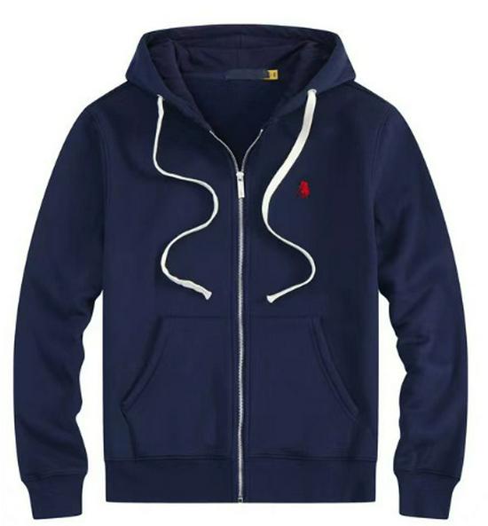 Sudadera con capucha forrada de felpa para hombre, Bordada, Corte holgado, Estilo polo Otoño/Invierno, Tallas grandes, Diseño RL