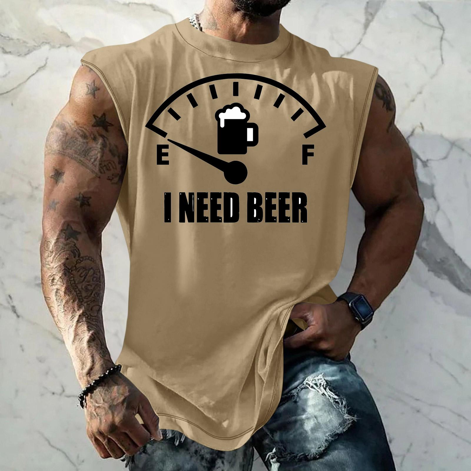 

Men s Loose Fit Sleeveless Tank Top Casual Streetwear Printed Muscle Shirt Summer Outdoor Sportswear XL жовтий