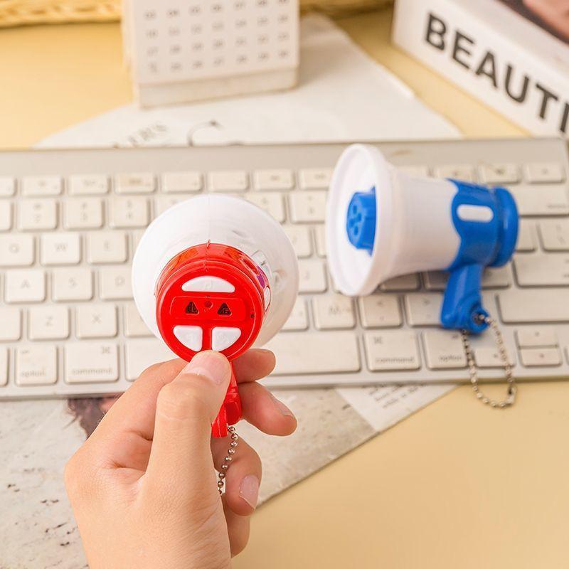 Recordable Mini Speaker Loudspeaker Handheld Toy With Key Chain Pendant Megaphone Decompression Hanging Ornament Keyrings