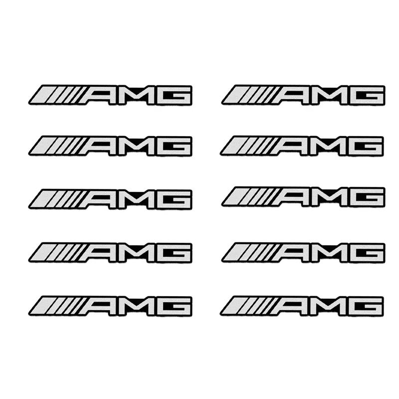 FIQ4  Hot 2025 10pcs 3D Aluminum Badge Emblem Sticker car audio decorate For Mercedes Benz AMG W204 W205 W206 W211 W212 W213 W203 W210