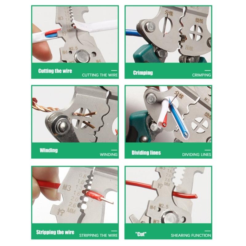 Wire Stripping Plier with Electricity Measurement Electrician Plier 11 In 1 Multifunctional Wire Stripping Plier