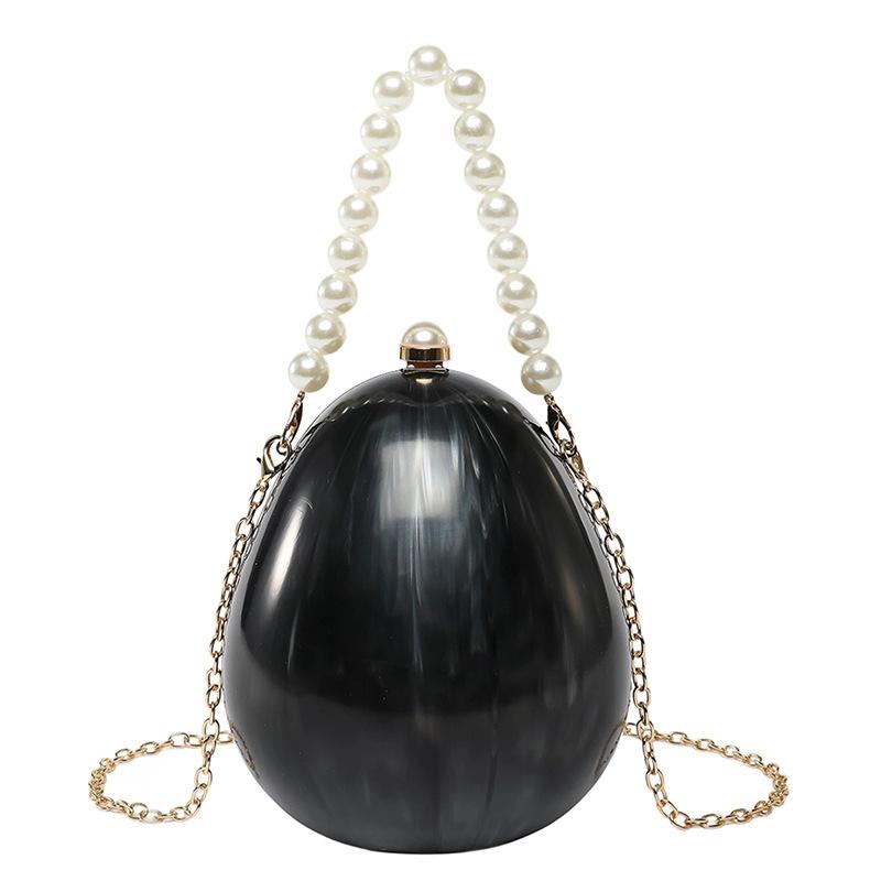 

Сумка Сумка Женская Сумка 2025 Новая Европейская и Американская Мода Индивидуальность Акриловая Сумка Гусиное Яйцо Расшитая Бисером Сумка-Ручная Коробка Тренд чёрный