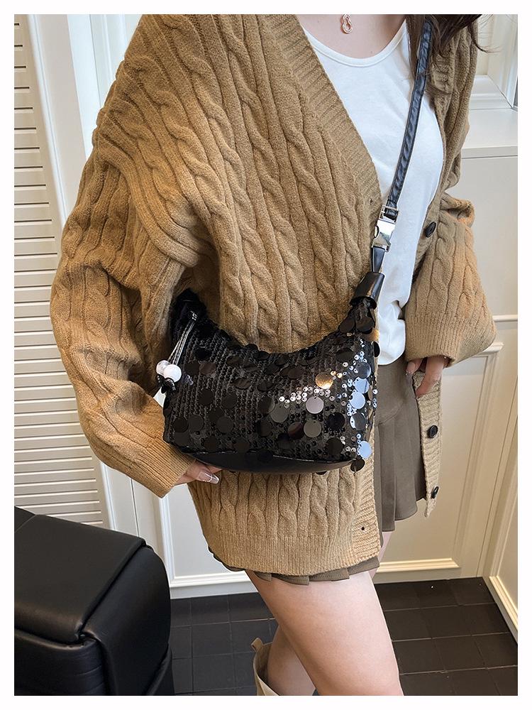 Niche Design Women's Sequin Underarm Shoulder Bag - 2025 Spring Fashion