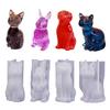 4 Pieces Cat Dog Rabbit Candle Mold for Making Candle Gypsum Ornaments Home Decorations DIY Craft 3D Animal Candle Mold