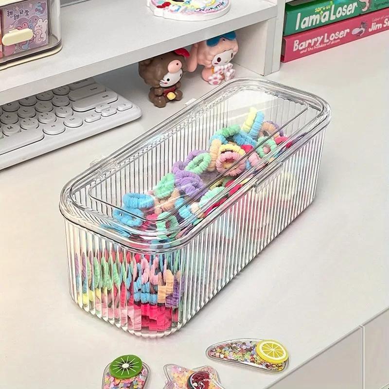 Makeup Bathroom Storage Multifunctional Cosmetic Egg Holder Box With Dustproof Lid -Makeup Brush Lipstick Organizer Vanity Desk